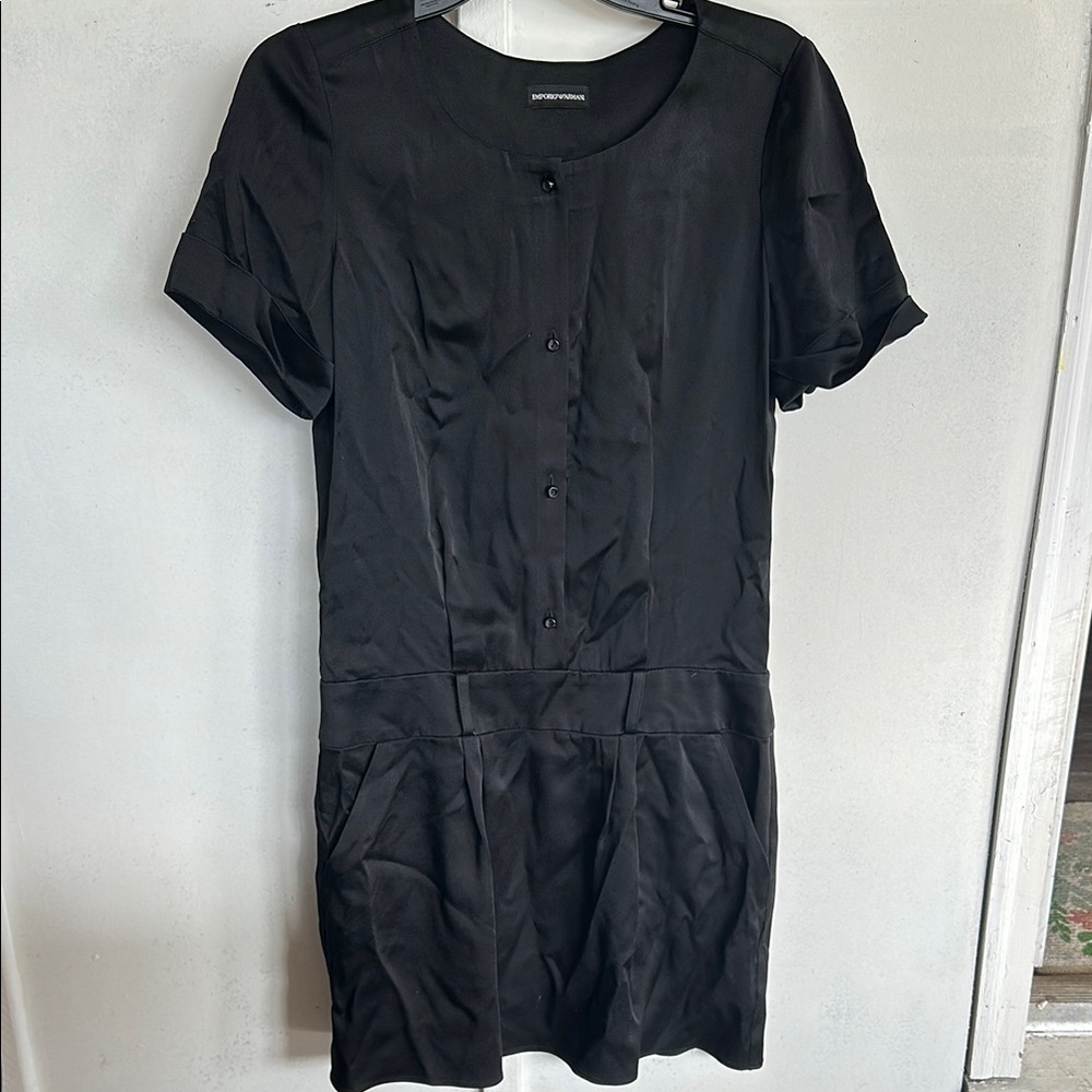 Emporio Armani black short sleeved dress